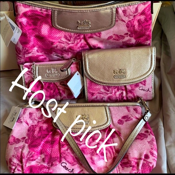 🎉HP🎉 Coach NWT 4pc pink wallet purse crossbody - Picture 3 of 12